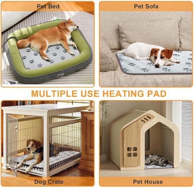 Bestio Extra-Large Dog Heating Pad 47×30 in Heated Dog Bed Intelligent Constant Temperature Switch and On Normally Open Function UL&MET Dual Authentication Metal Protective Tube-Paw