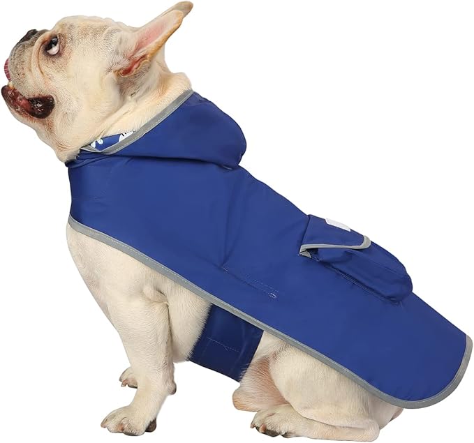 HDE Reversible Dog Raincoat Hooded Slicker Poncho Rain Coat Jacket for Small Medium Large Dogs Sharks - S