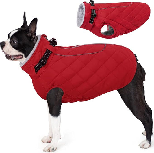 AOFITEE Small Dog Winter Coat, Waterproof Dog Winter Jacket with Zipper & Fleece Collar, Reflective Dogs Puffer Jacket, Small Pet Snow Coat Snowsuit for Yorkshire, West Highland