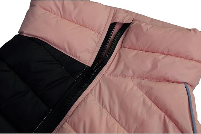 Warm Dog Coat, 4 Legs Covered Waterproof Windproof Reflective Vest, Zippered Adjustable Outdoor Snow Jacket for Small Medium Large Dogs, Lotus Pink XXXL