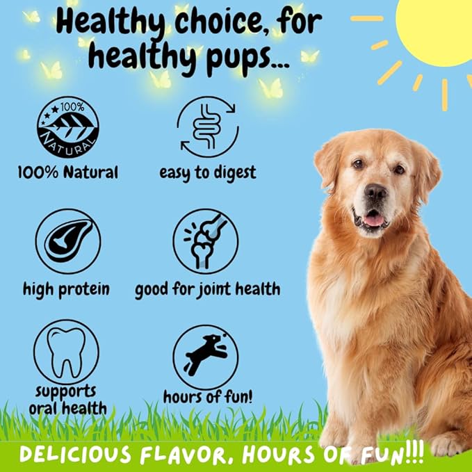 BULLYSTICKS & MORE 6 Inch Beef Cheek Rolls for Dogs (Extra Thick - 8 Count) - Beef Cheek Bones for Dogs - Dog Parents Choice - Premium No Hide Rolls