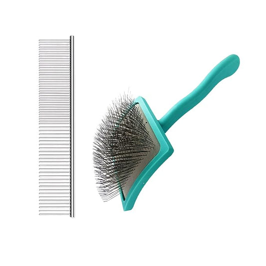 Extra Long Pin Dog Grooming Brush Haired Dogs & Pet Comb Value Kit,Dog Brushes for Goldendoodle, Labradoodle, Poodles - Pet Hair Brush for Medium & Long Haired Dogs-31mm pins