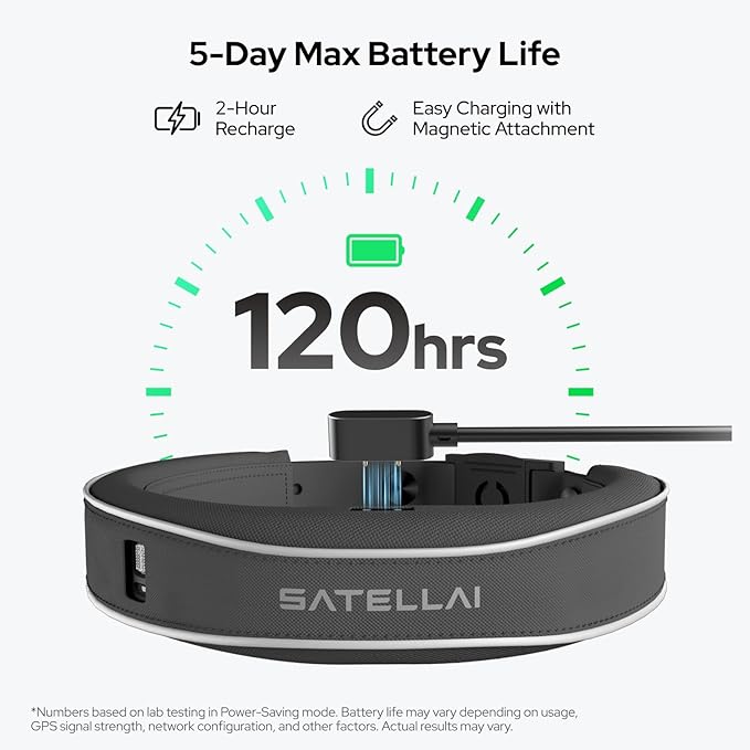 SATELLAI Dog Wireless Fences, Red The Most Advanced GPS Dog Collar with AI Analysis, Precise Positioning, 5-Day Battery, and IP68 Waterproof, Flexible Virtual Fencing for Medium & Large Dogs
