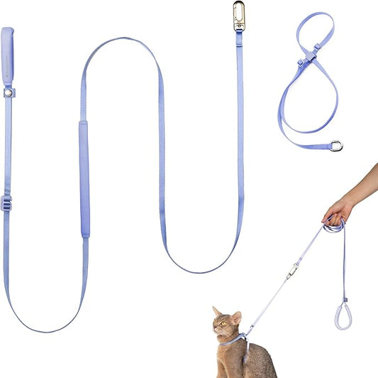 Cat Harness and Leash Set, Lightweight Escape Proof Cat Harness Leash with Padded Handle, Adjustable Cat Leash Harness for Kitten Small Large Cats Walking Training (Blurple, S)