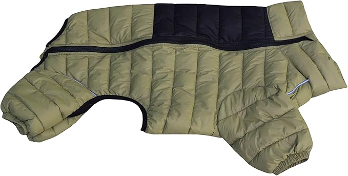 Olive Green Dog Jacket, Waterproof Windproof Reflective Warm Vest for Small to XXXXL Dogs