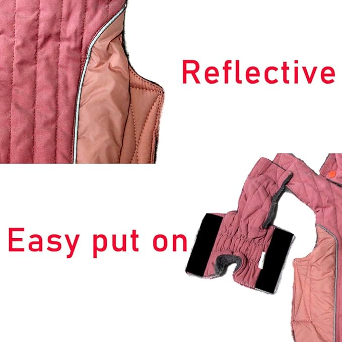 Fleece Dog Hoodie for Large Dogs Super Warm Doggie Jacket for Cold Winter Dog Coats,Pink XXXL