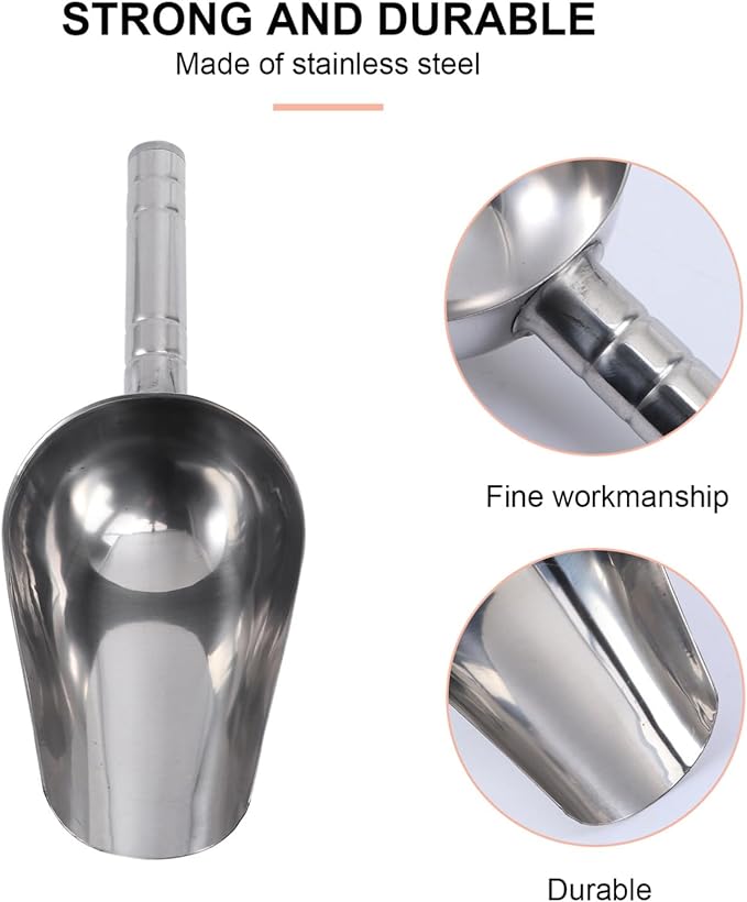 POPETPOP 2pcs Ice Scoop Pet Feeding Scoop s Quart Metal Feed 1 Cup Hand Stainless Steel Aluminum Dog Feeding Shovel Dog Treat Food Durable
