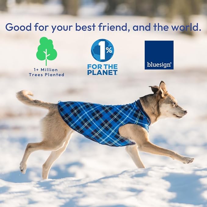 Goldpaw Duluth Double Fleece Dog Sweater Vest for Small Dogs - Soft, Stretchy Dog Fleece - Warm Pet Jacket for Fall and Winter - Premium Pet Outerwear - Machine Washable - Red Tartan/Black - Size 6