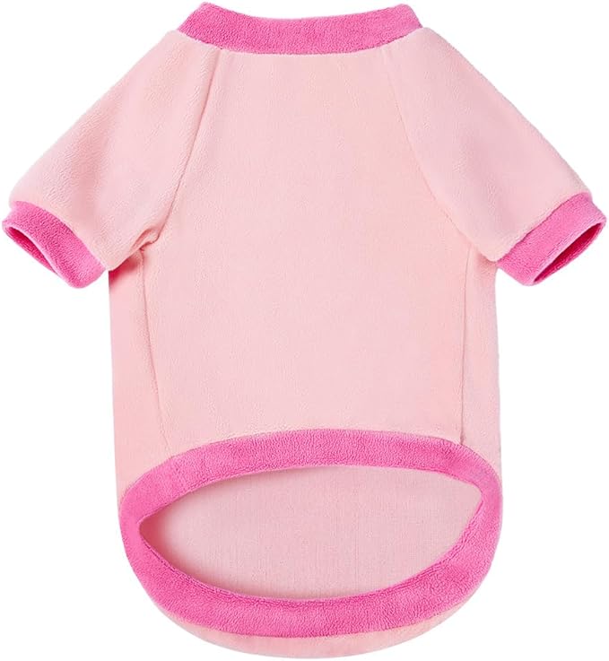GreenJoy Classic Fleece Dog Sweater – Soft & Warm Stretchy Sweatshirt for Small Dogs & Cats, Cold-Weather Pullover for Everyday Wear (Light Pink, Small)