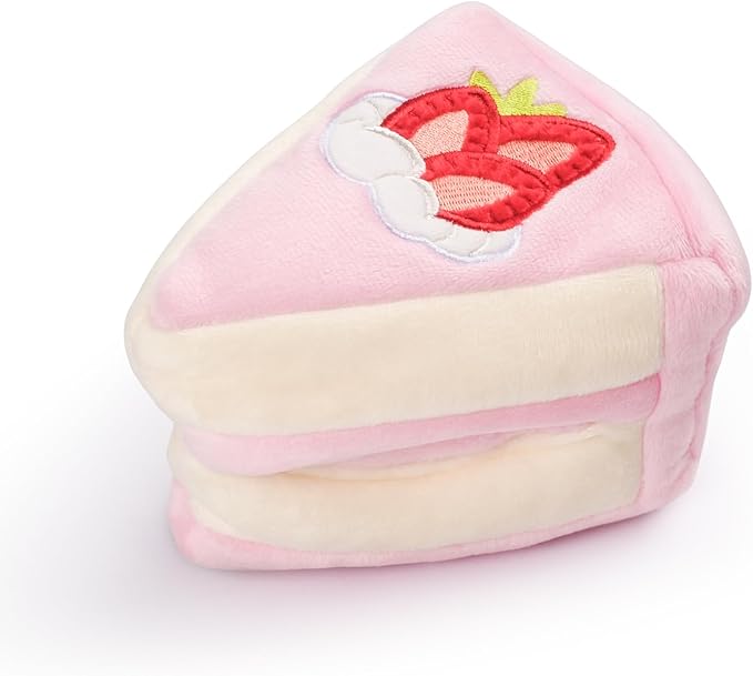 CHEWFFON Dog Birthday Enrichment Toys, Interactive Puppy Puzzle Toy, Crinkle Squeaky Puppy Toy for Boredom, Strawberry Cake Snuffle Toys for Mental Stimulation for All Dog Sizes