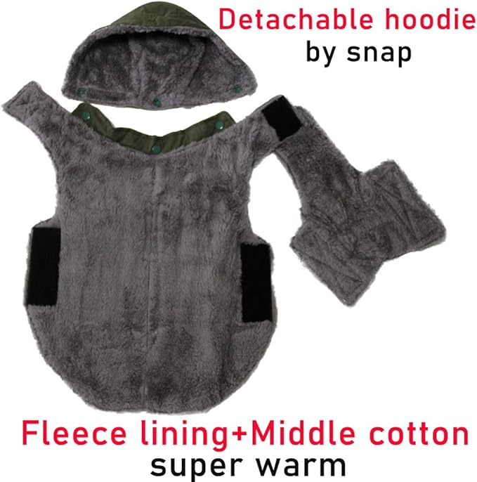 Fleece Dog Hoodie for Small Dogs Super Warm Puppy Jacket for Cold Winter Dog Coats,Green S