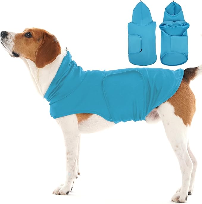 Large Separation Anxiety Shirt for Medium Dogs,Lightweight Fireworks Calming Vest Wraps Ears,Beagles Anxiety Relief for Party Celebration,Sound(Blue)