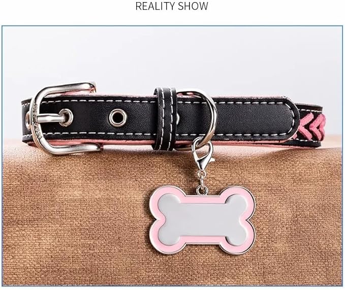 Personalized Dog ID Tags - tag for Dog Collar, pet ID tag, Dogs Tags for Pets, Laser Engraved Name Tags for Dogs, Dog Tags for Large Dogs, Blank Dog Tags (Bone-Shaped-Large: Red)