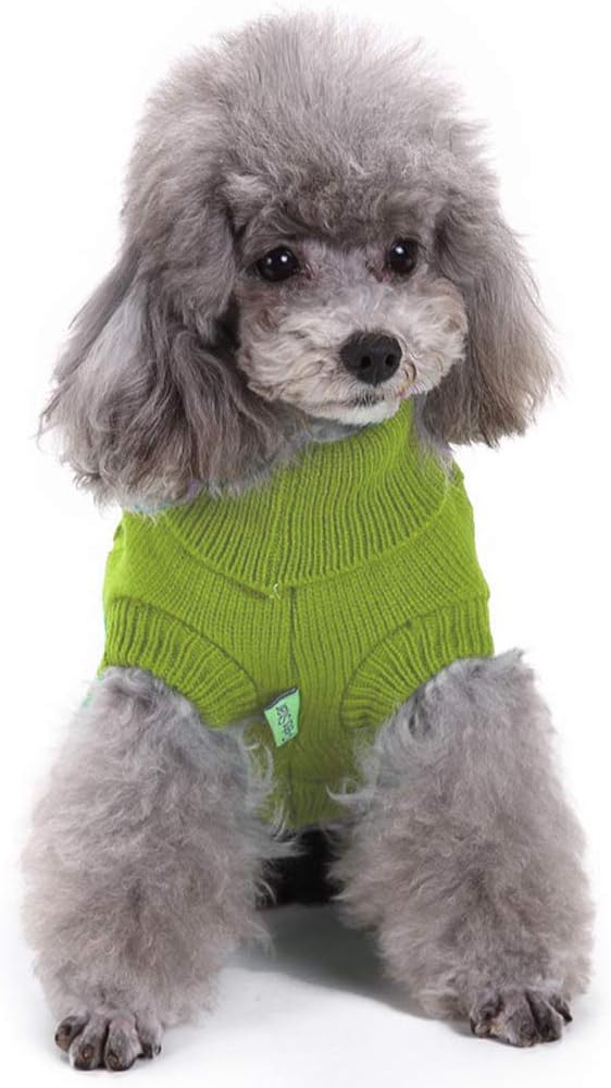 Dog Sweater for Small, Medium, Large Dogs - Warm Winter Turtleneck Pet Clothes for Cats and Puppies - Cute Classic Christmas Coat for Girls and Boys