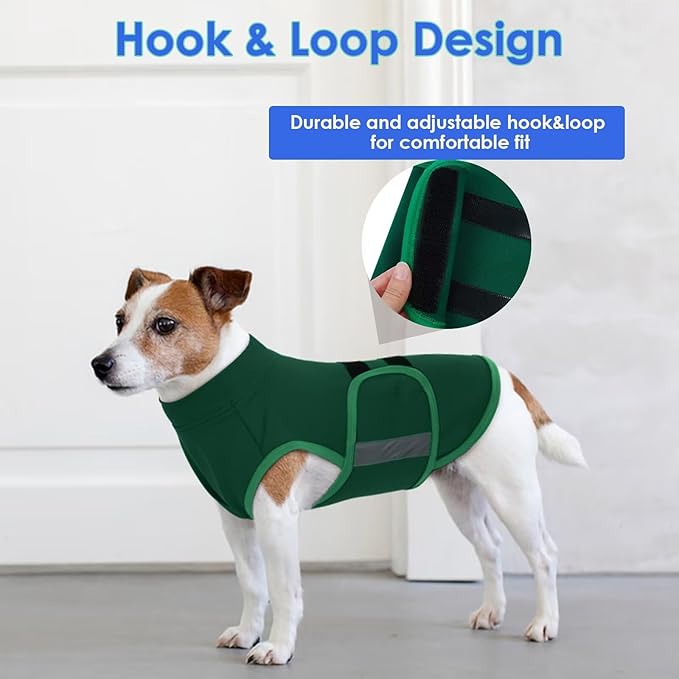 MIGOHI Breathable Dog Anxiety Calming Vest,Dog Firework Anxiety Relief Vest,Dogs Stress and Anxiety Relief Coat,Anxiety Vest for Large Dogs,XL,Green