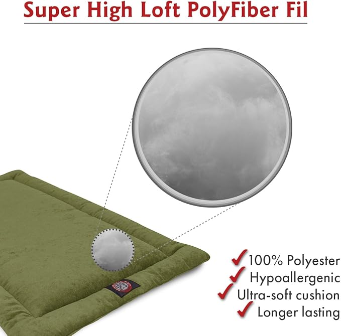 Majestic Pet Dog Crate Mat - Machine Washable Soft Plush Pet Bed Pad for Crates & Kennels | USA Crafted | 30"x21" Villa Fern