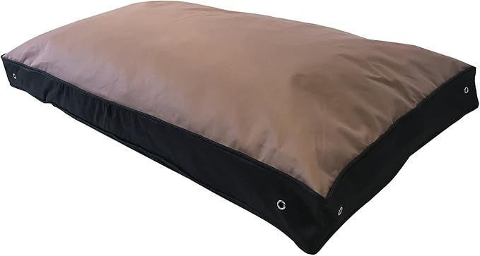 Premium Mixed Shredded Memory Foam Overfilled Orthopedic Pillow Pet Dog Bed with Inner Cover and Washable Durable Tough Oxford Fabric External Cover case (XL 48x30 inches, Standard Brown)