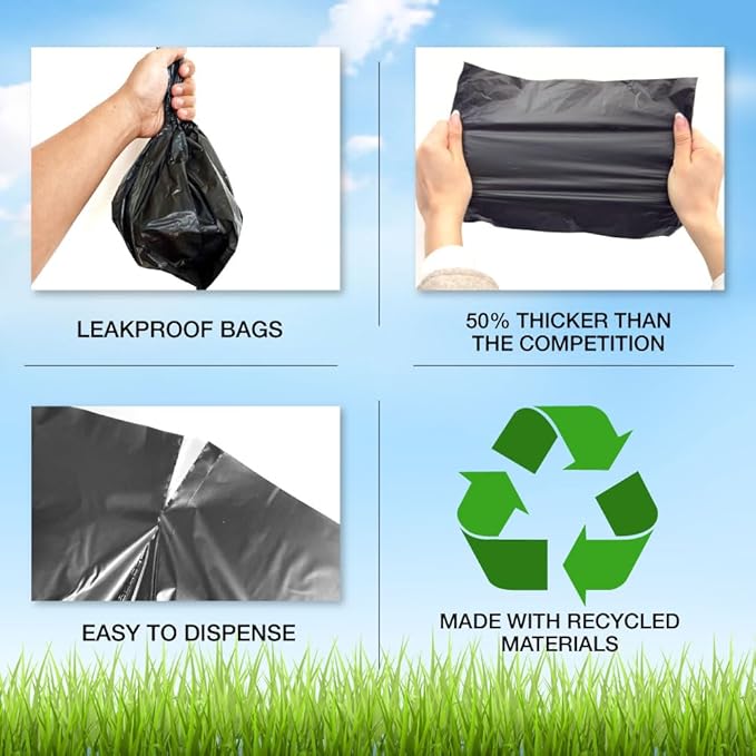 4000 Dog Poop Header Bags - Extra Strong, Leak-Proof, Easy Pull - Partially Made with Recycled Materials - Bulk Packs for Parks, HOAs, Apartments