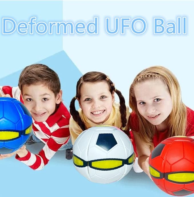 UFO Magic Ball, Portable Flying Toys Creative Fly Saucer Stomp Magic Balls, Decompression Flying Flat Disc Balls Toy for Childrens Outdoor Sports Kids Gift (Football Blue)