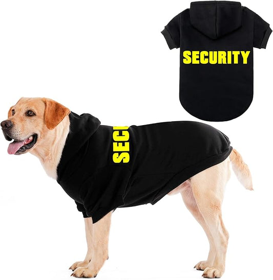 EXPAWLORER Security Dog Hoodie Puppy Sweater - Dog Sweatshirt Soft Fleece Lined Pet Clothes, Cold Weather Hooded Jacket Coat Keep Warm for Small Medium Large Dogs, 3X-Large