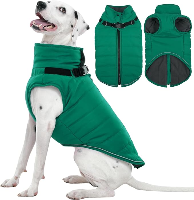 Kuoser Large Dog Winter Jacket Waterproof L | ·Storm Hood·-30°C Rated·Zip Off Harness·Husky·Skip The Struggle
