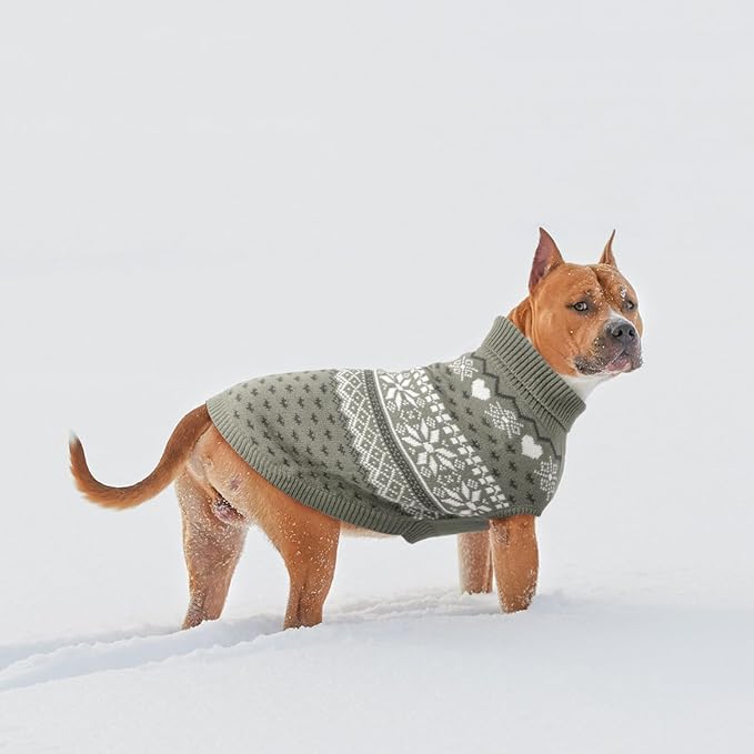 SCENEREAL Dog Sweaters for Medium Sized Dogs - Soft, Warm Turtleneck Pullover Fall Winter Dog Clothes, Knitted Argyle Dog Christmas Outfits, Ugly Pet Clothing for Boy Girl Puppy