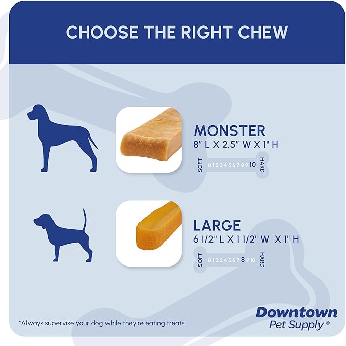 Downtown Pet Supply Yak Cheese Himalayan Dog Chews - Regular Yak Chews Rich in Nutrients for Small to Medium Dogs - Long Lasting, Odorless and Easy to Digest Cheese Dog Treats - 0.5 LB