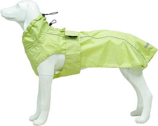 Waterproof Dog Raincoat with Reflective Strip, Adjustable Breathable Rain Coat Jacket with Leash Hole for Dogs (Light Green, Medium)