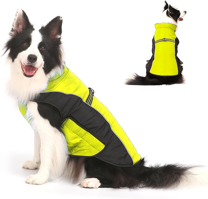 Warm Dog Winter Coat, Gimilife Dog Sweater Cold Weather Coats Waterproof Dogs Apparel Clothes Pet Jacket Padded Vest Outfit for Small Medium Large Dogs