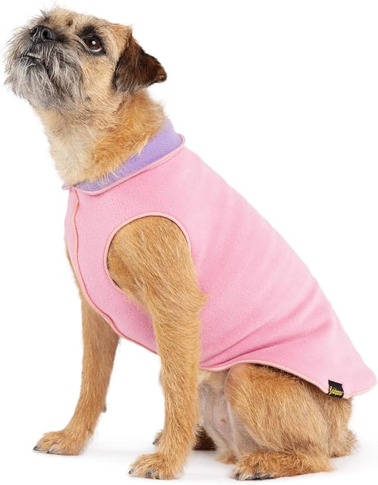 Goldpaw Duluth Double Fleece Dog Sweater Vest for Large Dogs - Soft, Stretchy Dog Fleece - Warm Pet Jacket for Fall and Winter - Premium Pet Outerwear - Machine Washable - Rose/Lavender - Size 26