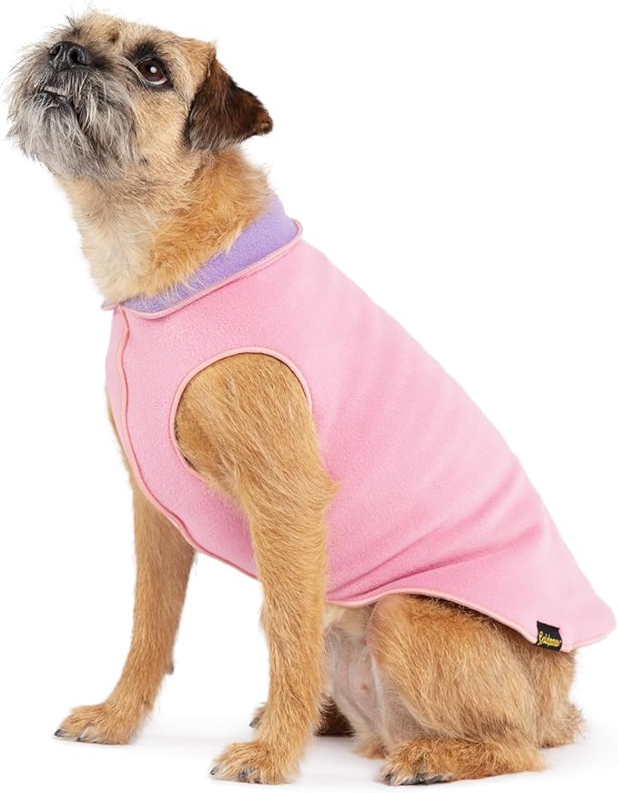 Goldpaw Duluth Double Fleece Dog Sweater Vest for Small Dogs - Soft, Stretchy Dog Fleece - Warm Pet Jacket for Fall and Winter - Premium Pet Outerwear - Machine Washable - Rose/Lavender - Size 6