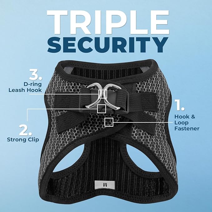 Best Pet Supplies Voyager Step-in Air Harness - All Weather Mesh, Reflective, No Pull Harness for Dogs, Cats - Secure with Hook & Loop Fastener, Buckle, Double D-Rings - Tone, XS