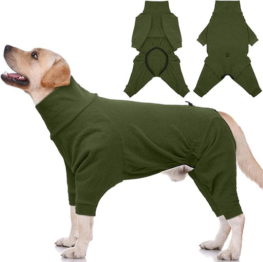 Dog Winter Coat,Full Body Pajamas Onesie Warm Dog Cold Weather Jacket,4-Legged Onesie Jumpsuit,High Collar Snowsuit Sweater for Walking, Hiking, Travel, Home Wear