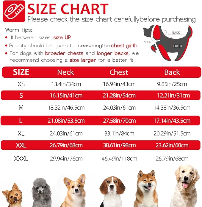 Dog Winter Coat with Harness, Dog Jacket, Pet Clothes with Zipper on Back, Waterproof Windproof Warm Vest, Reflective Cold Weather Coats, for Small Medium Large Dogs, Thick, Red, S