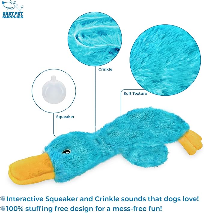 Best Pet Supplies Squeaky Dog Toys with Soft Durable Fabric for Small, Medium and Large Pets Interactive Toy for Indoor Play, Supports Active Biting and Play - Turquoise