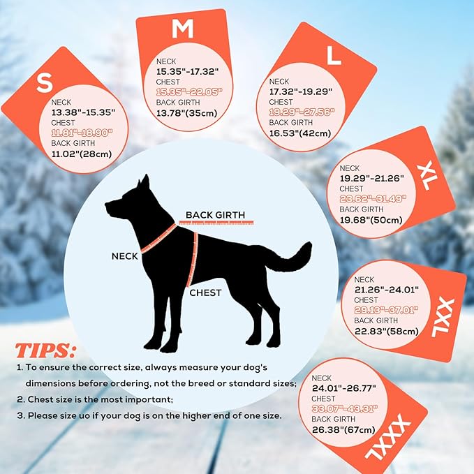 EMUST Dog Jacket Winter, Cozy Windproof Dog Jacket for Cold Weather, Solid Color Pet Vests for Winter for Medium Dogs, Orange, M