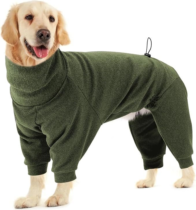Dotoner Pullover Dog Sweater with Leash Hole - High Collar Cold Weather Vest for Large Dogs - Indoor & Outdoor Use