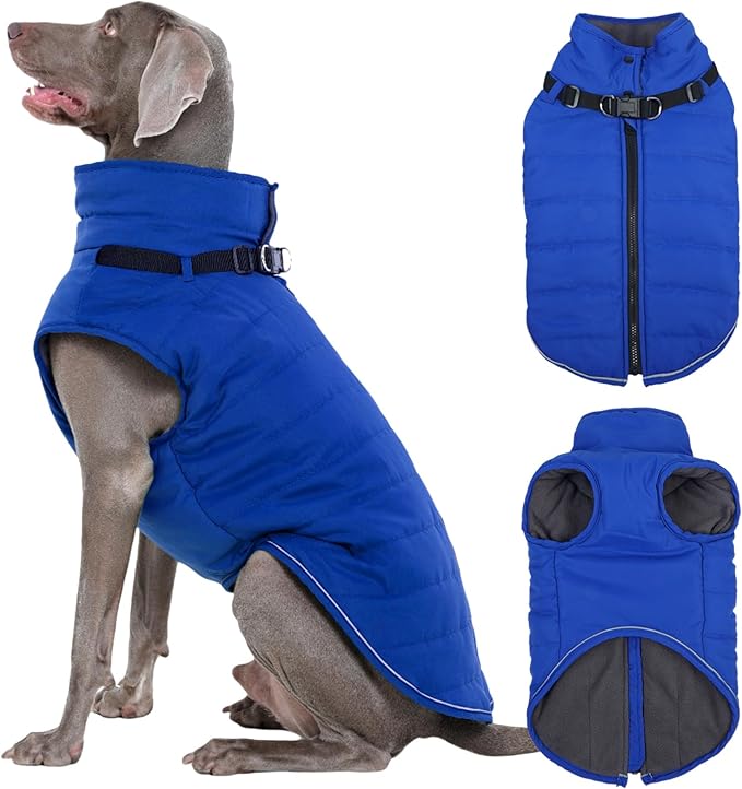 Kuoser XXL Dog Jacket Waterproof | ·Ripstop Fabric·Heavy Duty Zipper·Chest Guard·Alaskan·No Lifting Needed
