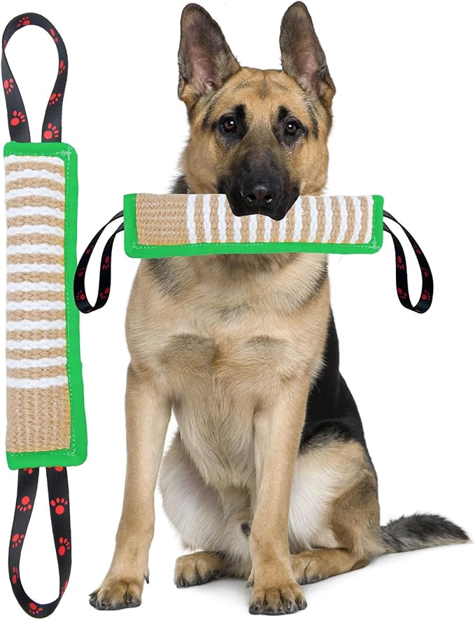 Clysoru Dog Tug Toy Dog Tough Jute Bite Pillow Lasting Training Equipment Puppy to Large Dogs Interactive Toy for Large and Small