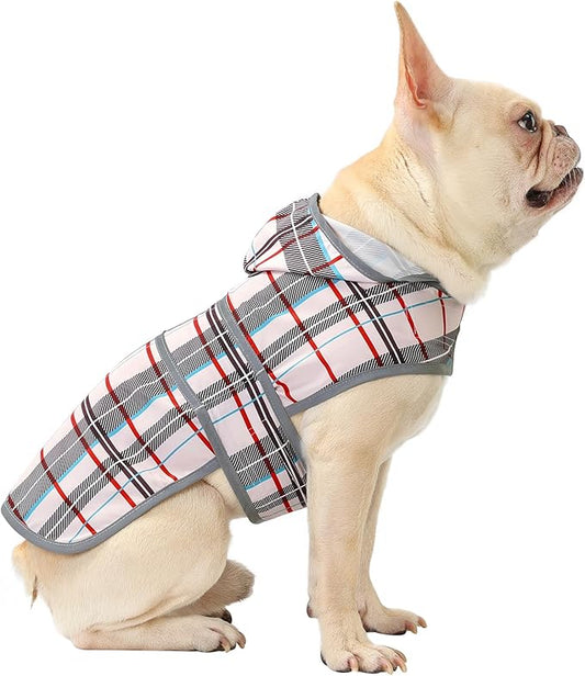 Dog Raincoat Hooded,Waterproof Rain Coat for Dogs with Adjustable Belly Strap,Reflective Strips, Lightweight Slicker Poncho Rain Jacket for Small Medium Large Dogs