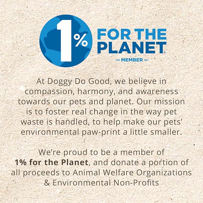 Doggy Do Good Poop Waste Bags, Unscented USDA Certified Biobased, Leak Proof, Certified Home Compostable, 10 Bags with Premium Dispenser