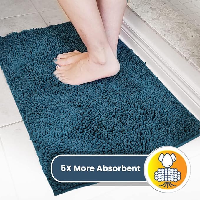 Muddy Mat® Shown on TV–Super Absorbent Microfiber Dog Door Mat for Muddy Paws, Non-Slip Washable Pet Rug, Quick Dry Chenille Entryway Carpet, Machine Washable Indoor Outdoor mat–Atlantic Blue 35"x24"