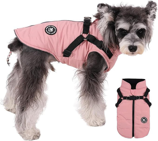 Norbi Dog Winter Coat - Built-in Harness, Adjustable Warm Jacket for Small to Large Dogs - Perfect for Cold Weather
