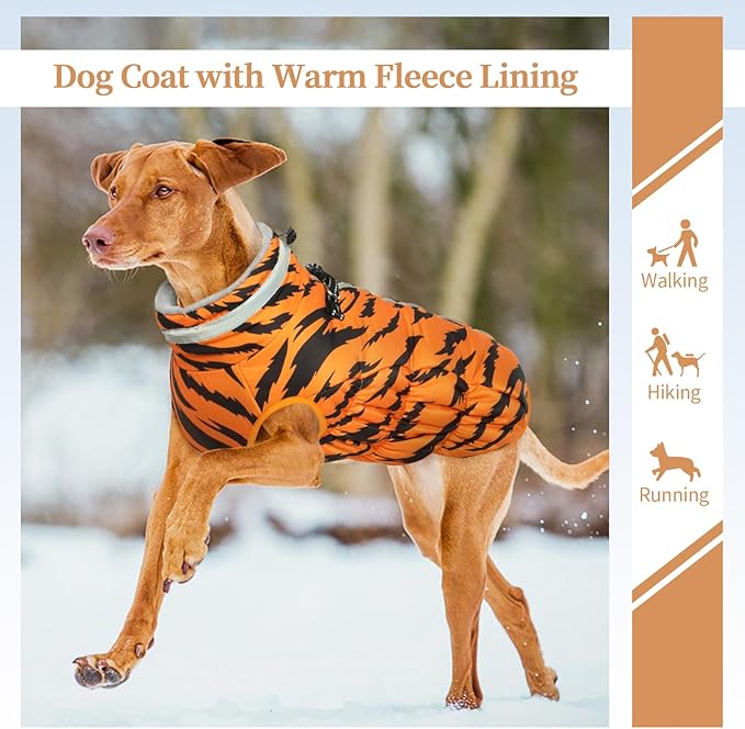 Dog Jackets for Medium Dogs,Medium Dog Coat,Warm Pet Winter Coat Zip Up Back,Waterproof Dogs Jacket with D-Ring,Pet Cold Weather Coats with Fleece Lined, Snowsuit Pug Boston Terrier,M