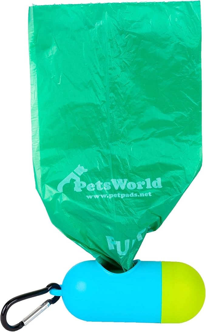 PETSWORLD Scented Dog Poop Bags, Biodegradable Waste Bags for Dogs with Dispenser and Leash Clip, Thick, Sturdy Leak-proof Poop Waste Bags, Odor Proof Bags in Cucumber Scent, 2000 Count Poop Bag Rolls