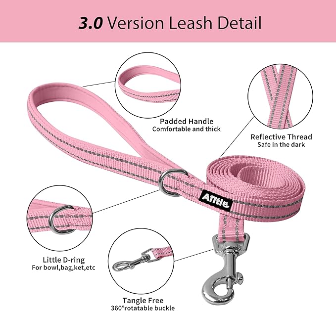 AIITLE Dog Harness, Summer No-Pull Cat Harness with a Leash, Adjustable Reflective Dog Vest, Cat Harness Escape Proof, Outdoor Walking, Camping for Extra Small Dogs and House Cats Pure Pink XXXS