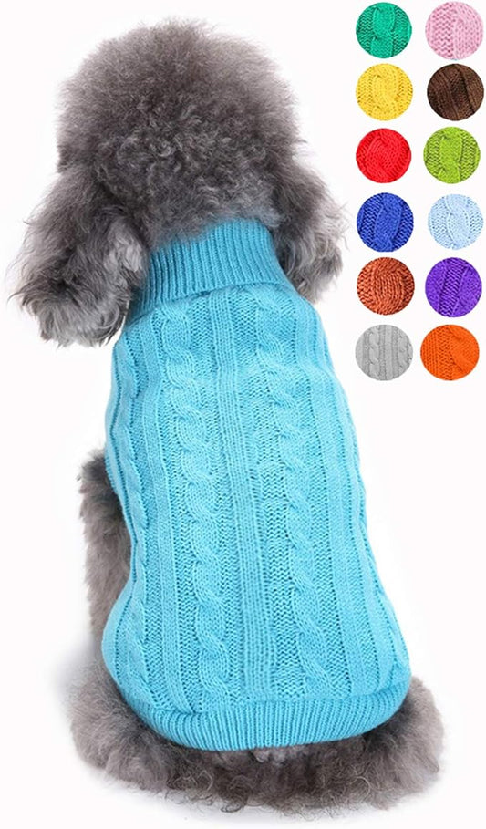 Dog Sweater for Small, Medium, Large Dogs - Warm Winter Classic Turtleneck Pet Clothes Coat for Girls Boys Puppy Cat - Cute Christmas Sweater