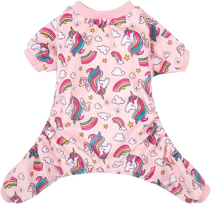CuteBone Small Dogs Outfit Soft Puppy Onesies Pjs Dog Pajamas Pet Coat Cat Apparel Comfy Doggie Jumpsuit Bodysuit for All Seasons P67S