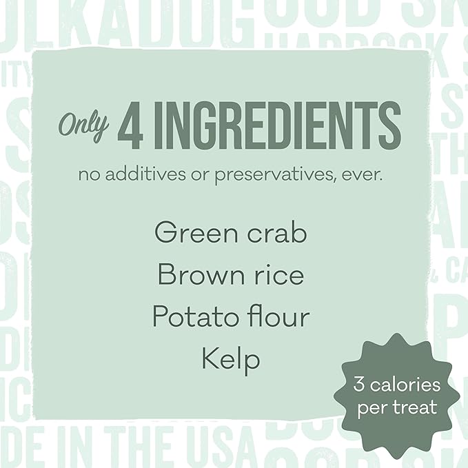 Polkadog Green Crab & Kelp Crunchy Training Bits – All Natural, Limited Ingredient Healthy Training Treats for Dogs. Handcrafted & Made in USA. High in Omega-3 – 7oz