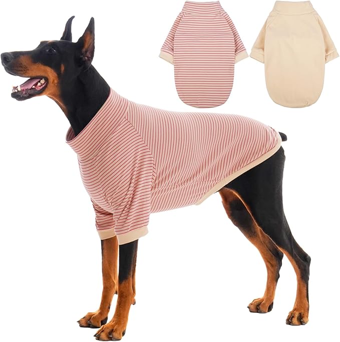 IECOii 2 Pack XXXXL Dog Fleece Sweater for Giant Breed Dogs, Warm Dog Turtleneck with Stretch for Great Dane Sweater, Fall Winter Pullover Dogs Sweatshirt with Sleeve,Outdoor Sweaters for Walking, 4XL
